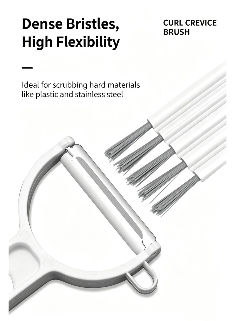 Curved Groove Cleaning Brush Multi-Use Scrubber for Cup Lids Keyboards Combs and Bottle Caps - Image 5