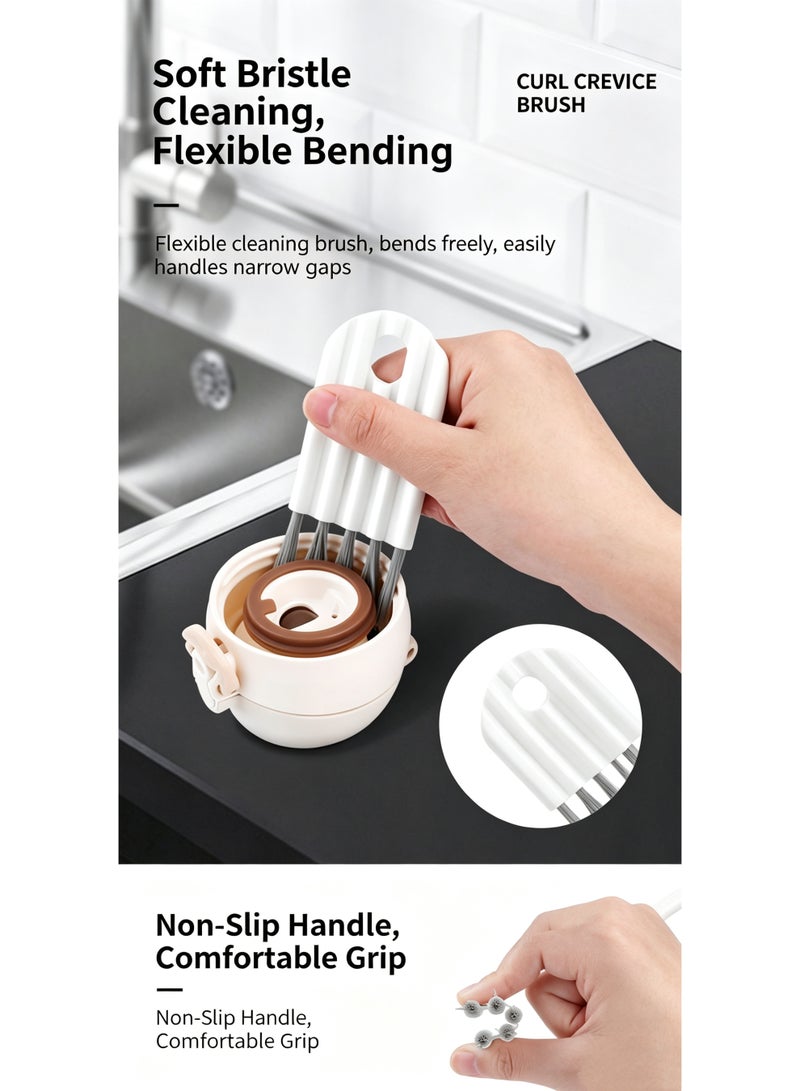 Curved Groove Cleaning Brush Multi-Use Scrubber for Cup Lids Keyboards Combs and Bottle Caps - Image 4