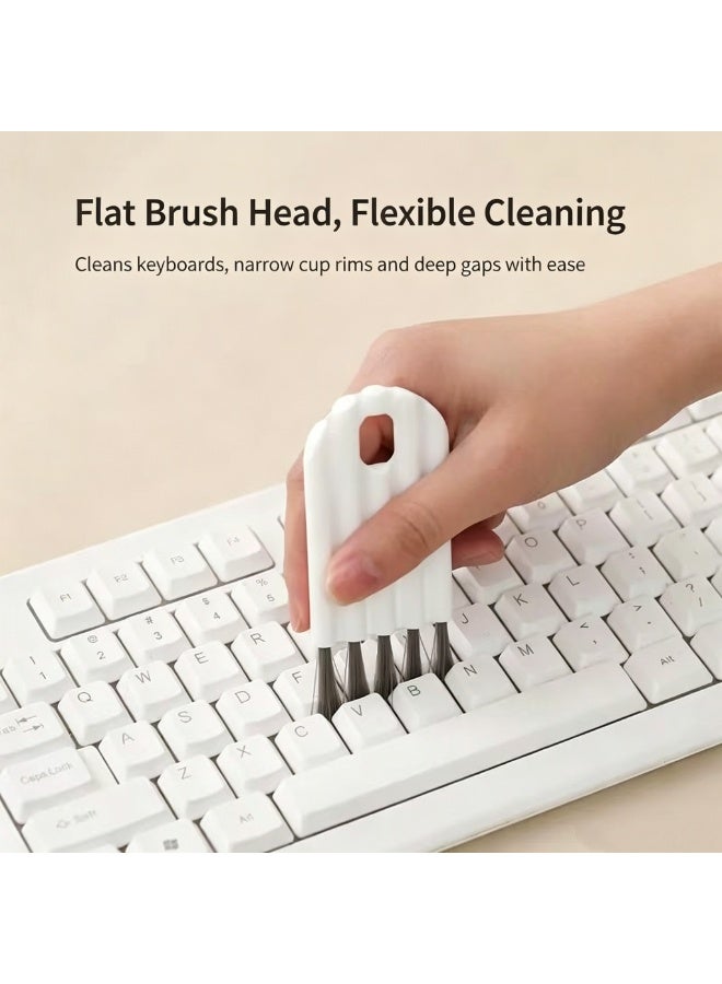Curved Groove Cleaning Brush Multi-Use Scrubber for Cup Lids Keyboards Combs and Bottle Caps - Image 1