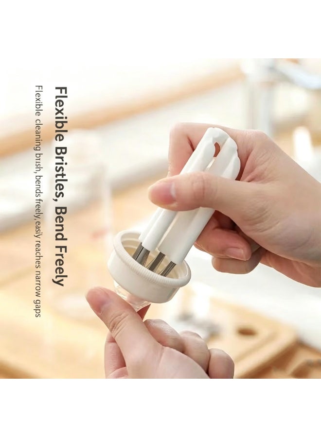 Curved Groove Cleaning Brush Multi-Use Scrubber for Cup Lids Keyboards Combs and Bottle Caps - Image 2