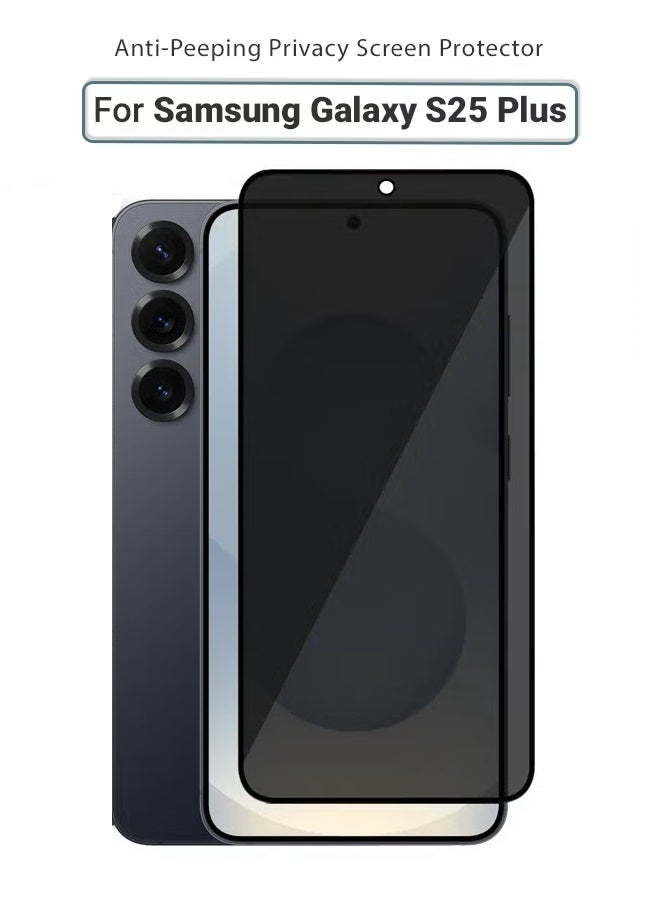 يويو تيك واقي شاشة لهاتف Samsung Galaxy S25 Plus: زجاج مقسّى (Tempered Glass) مانع للتجسس (للحفاظ على الخصوصية) بصلابة 9H، شفاف وعالي الدقة (HD)، ومقاوم للخدش؛ مخصص لهاتف Samsung Galaxy S25 Plus 5G (مقاس 6.7 بوصة، إصدار 2025). - Image 1