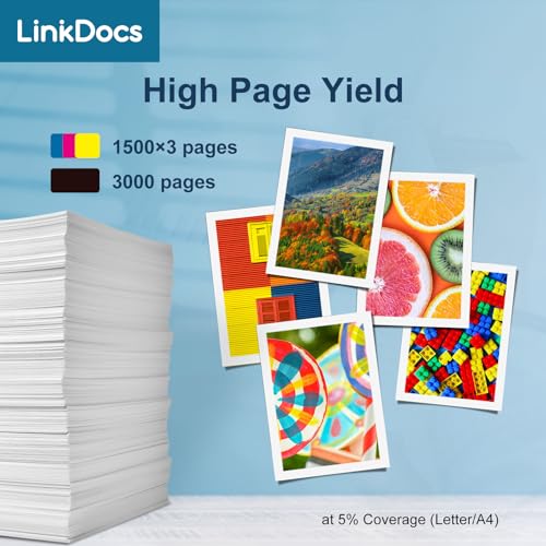 LinkDocs LC3033 XXL High Yield Ink Cartridge Replacement for Brother LC3033 XXL LC-3033 LC3035 Work for MFC-J995DW MFC-J815DW MFC-J805DW XL Printer (4 Pack, 1 Each Black Cyan Magenta Yellow) - Image 2