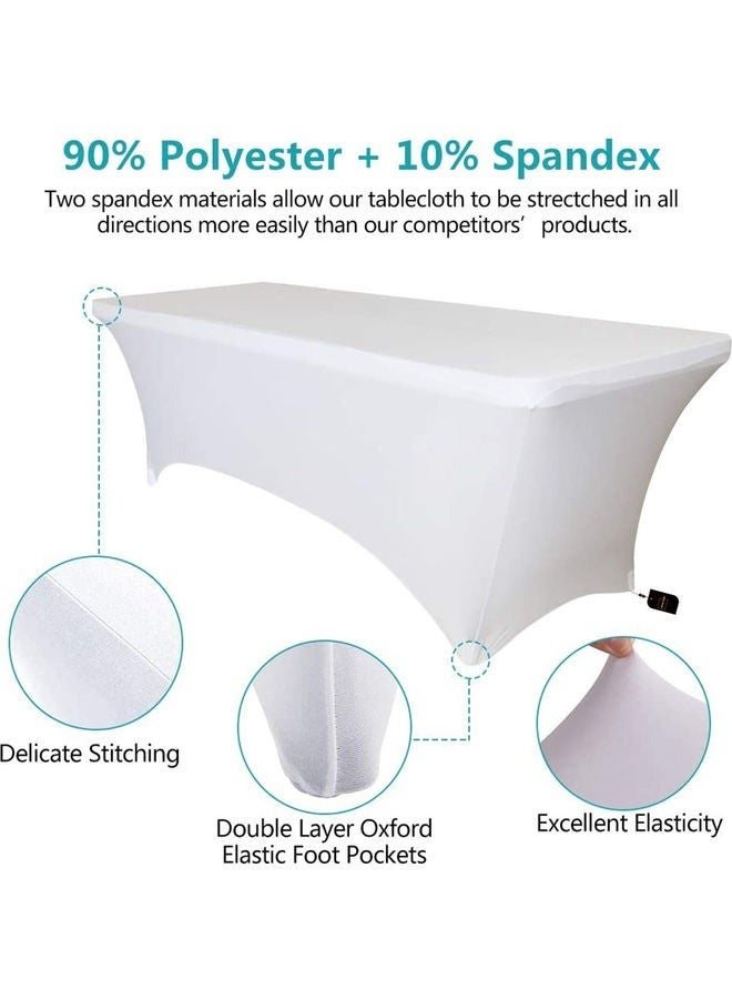 Party Social Premium Rectangular Polyester Blend Tablecloth for Catering Events Dinner Parties Weddings Buffet Table or Home Dining Washable Table Cloth (White) - Image 2