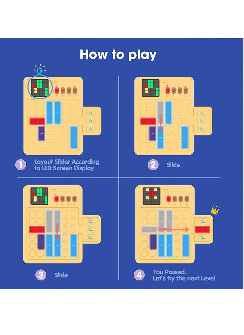 Smart car Huarong highway speed escape game maze puzzle 1500 level desktop brick game machine puzzle block automatic parking sensor logic thinking children's toys, super Rongdao game machine brain development children's thinking logic electronic decompression puzzle science and education toys