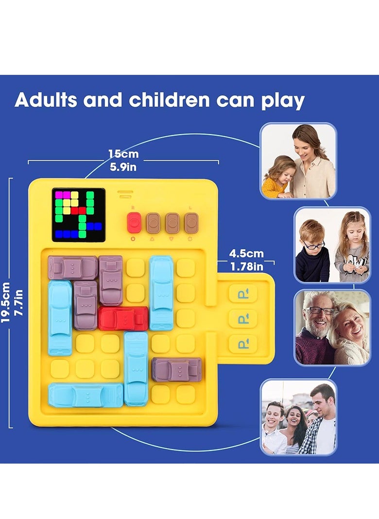 Smart car Huarong highway speed escape game maze puzzle 1500 level desktop brick game machine puzzle block automatic parking sensor logic thinking children's toys, super Rongdao game machine brain development children's thinking logic electronic decompression puzzle science and education toys