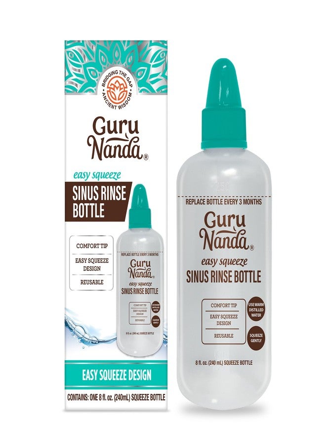 GuruNanda Sinus Rinse Bottle - Comfort Tip for Natural Nasal Irrigator Relief for Adults & Kids - 240ml Capacity - Image 1