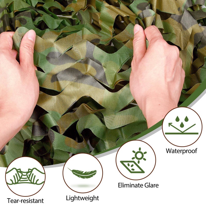 Yeacool Camo Netting Camouflage Netting Bulk Roll Burlap Camo Tarp Sunshade Camo Net for Hunting Blind Military Dinosaur Birthday Theme Party Decoration (Woodland Camo, 4.9ft*3.28ft, 1.5m*1m) - Image 2