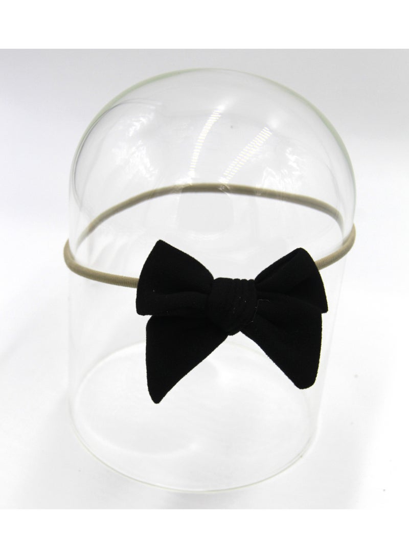 D'Daniela Sara Ribbon Bow Clip Set with Ponytail For Babies and Girls - Black  - Image 5