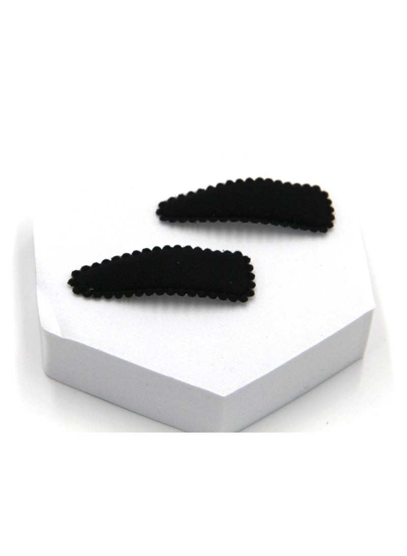 D'Daniela Sara Ribbon Bow Clip Set with Ponytail For Babies and Girls - Black  - Image 3