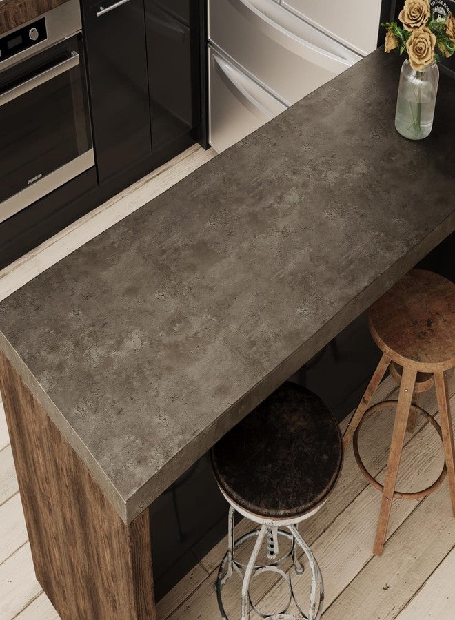 VaryPaper Metallic Brown Concrete Peel and Stick Wallpaper Textured 15.7''x315'' Industrial Cement Wallpaper Waterproof Self Adhesive Vinyl Wall Paper Removable Concrete Contact Paper for Walls - Image 2