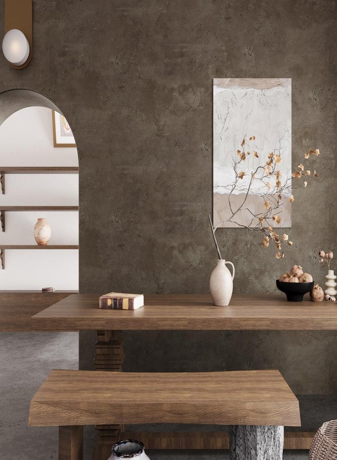 VaryPaper Metallic Brown Concrete Peel and Stick Wallpaper Textured 15.7''x315'' Industrial Cement Wallpaper Waterproof Self Adhesive Vinyl Wall Paper Removable Concrete Contact Paper for Walls - Image 3