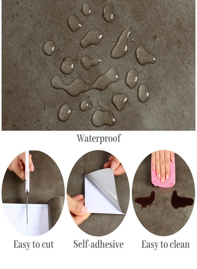 VaryPaper Metallic Brown Concrete Peel and Stick Wallpaper Textured 15.7''x315'' Industrial Cement Wallpaper Waterproof Self Adhesive Vinyl Wall Paper Removable Concrete Contact Paper for Walls - Image 5