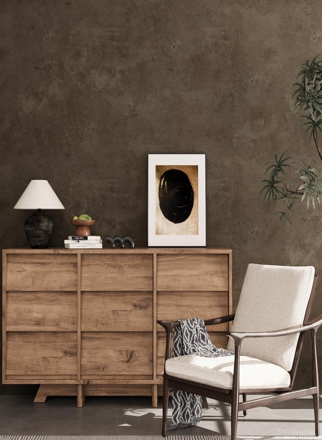 VaryPaper Metallic Brown Concrete Peel and Stick Wallpaper Textured 15.7''x315'' Industrial Cement Wallpaper Waterproof Self Adhesive Vinyl Wall Paper Removable Concrete Contact Paper for Walls - Image 4