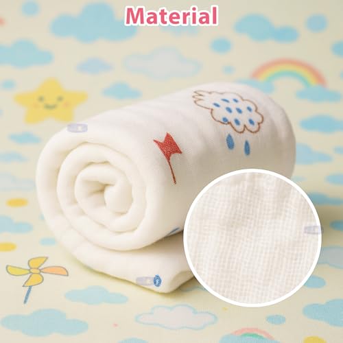 Koochie-Koo Soft Muslin Cloth for New Born Baby 500 GSM 25x25 cm, Pack of 5 Gentle Baby Towels Newborn Premium Bath Towels for Delicate Skin Gift for New Parents Fabric - Image 5