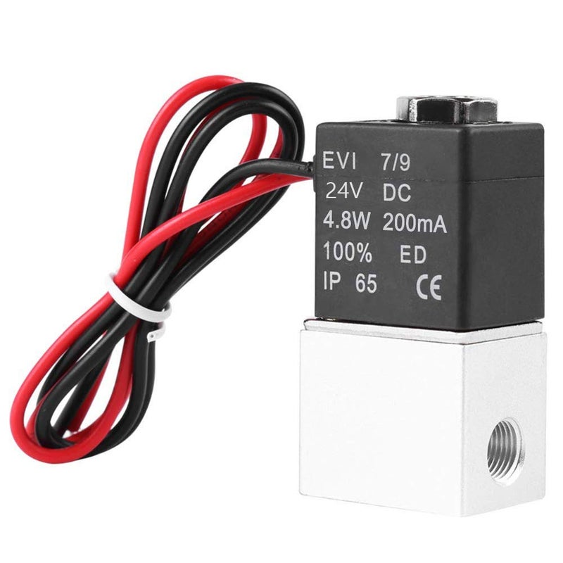 صمام هوائي كهربائي بيدوان 2 طريق مغلق عادة DC 24V 14 NPT