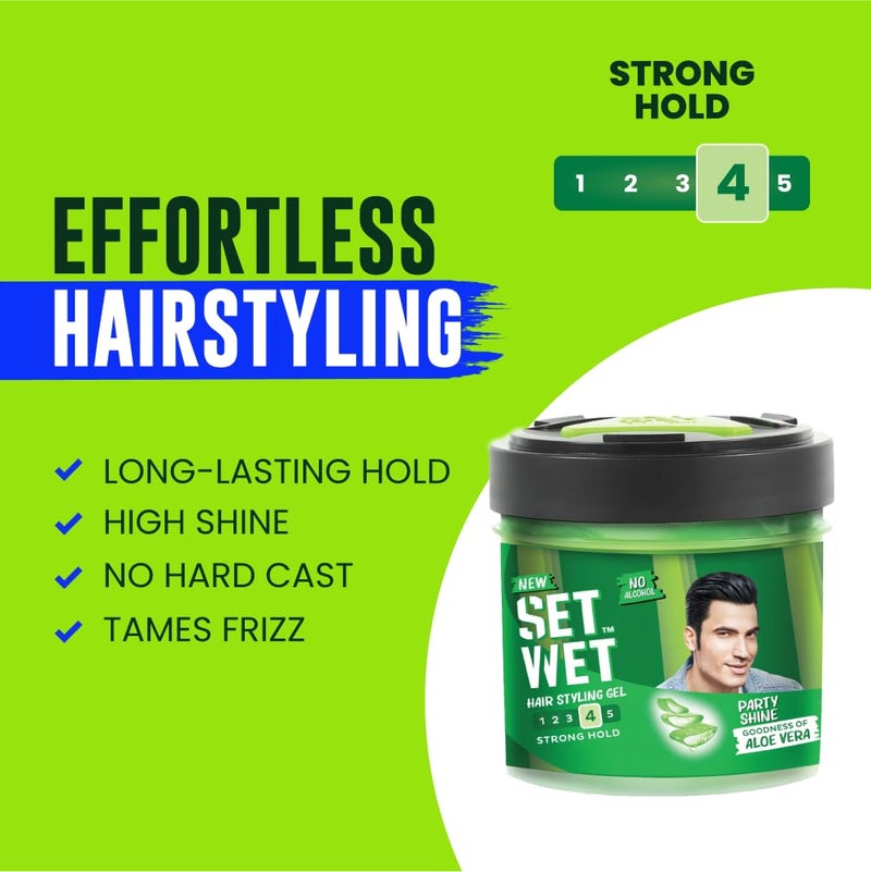 SET WET Set Wet Styling Hair Gel for Men Party Shine 250gm Strong Hold High Shine For Short to Medium Hair No Alcohol No Sulphate - Image 3