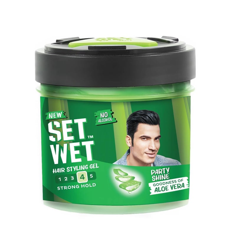 SET WET Set Wet Styling Hair Gel for Men Party Shine 250gm Strong Hold High Shine For Short to Medium Hair No Alcohol No Sulphate - Image 1
