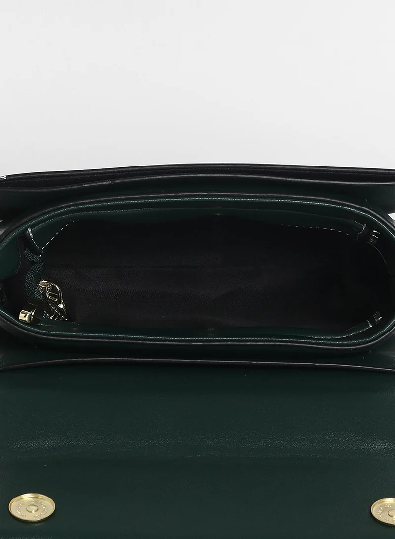 Haute Sauce The Linea Hand Bag - Forest Green & Mocha Brown