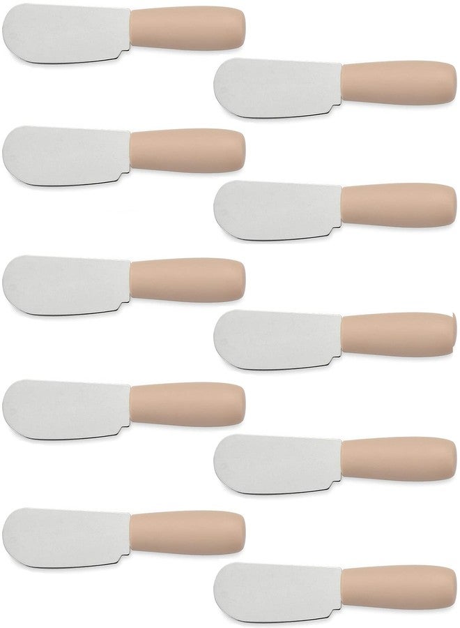 Dadamong 10 Pieces Cheese Spreader Set, Multipurpose Stainless Steel Mini Butter Spreader Knives with Plastic Handle, Bread Sandwich Cream Cheese Condiment Knives, 4 Inches Small Size - Image 1