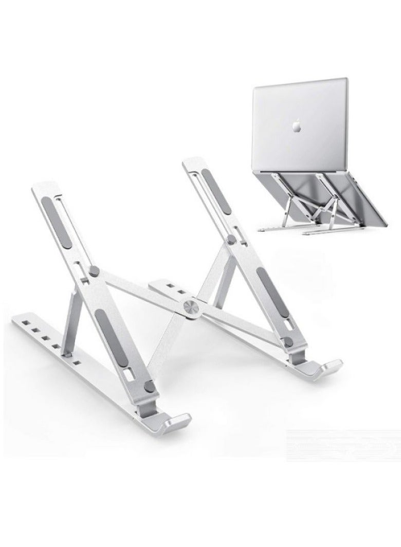 Adjustable Aluminum Laptop Stand Silver - Image 2
