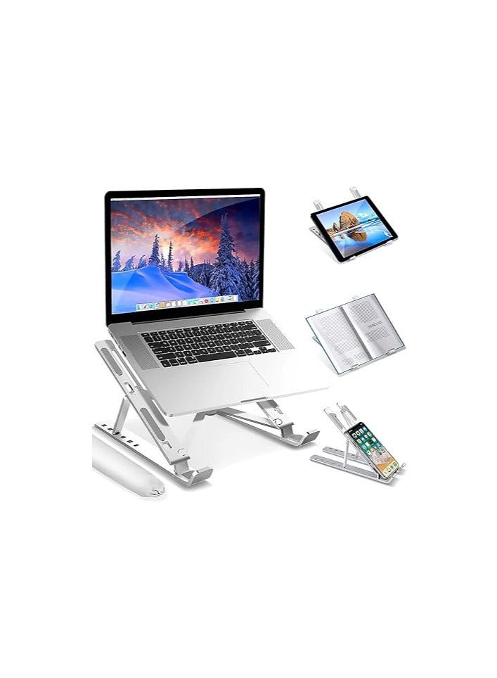 Adjustable Aluminum Laptop Stand Silver - Image 3