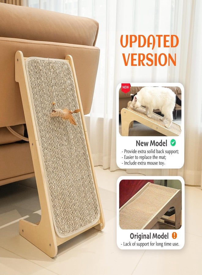 PETKARAY Cat Scratcher, Sisal Scratching Ramp, L Shape Cat Scratch Pad for Indoor Cats, Wall Furniture Protector Large Size - Image 2