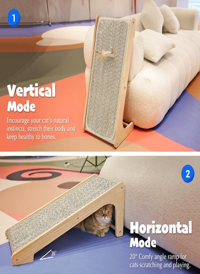 PETKARAY Cat Scratcher, Sisal Scratching Ramp, L Shape Cat Scratch Pad for Indoor Cats, Wall Furniture Protector Large Size - Image 3