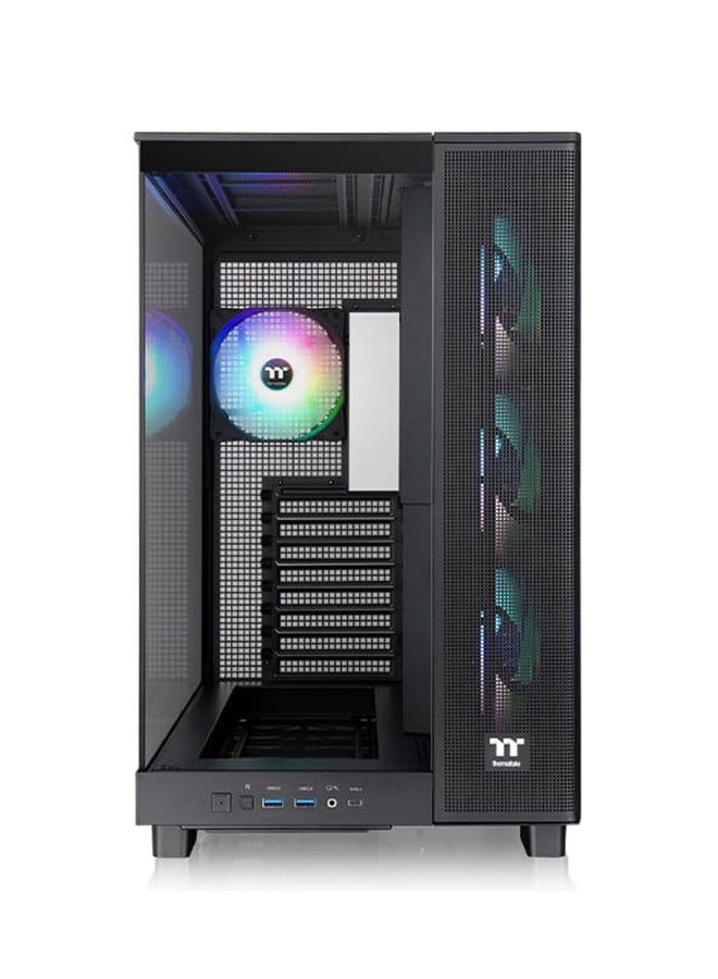 Thermaltake View 380 XL TG ARGB Mid Tower Chassis (Black) - Dual Chamber Design, Tempered Glass Panels, 4x 120mm ARGB Fans, 360mm Radiator Support, GPU Anti-Sag Brace, 3x 2.5" SSD + 1x 3.5" HDD, USB 3.2 Type-C, Enhanced Cooling & Cable Management | CA-11E-00M1WN-00 - Image 2