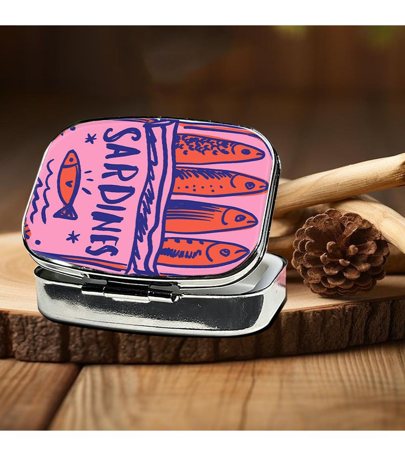 علبة صغيرة قديمة طراز "2 Compartment" للحبوب قابلة للحمل والتخزين للسفر الوحيد - Image 4