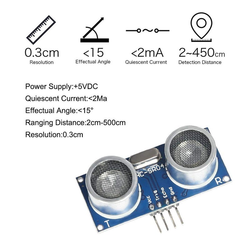 DORHEA 10Pcs Ultrasonic Sensor Blocks Module Kit HC-SR04 Distance Sensor Module with 4pcs Mounting Bracket Compatible with Mega R3 Duemilanove Nano Rapsberry Pi 3 Robot - Image 3