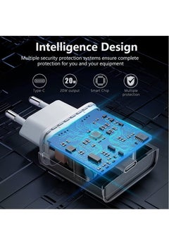 LIXES 20W Fast USB C Travel Charger Plug Adaptor for iPhone 14/14 Plus/14 Pro/14 Pro Max/13 12 11 SE XR XS Max X, Galaxy, Power Adapter USBC UK Charging  - Image 3