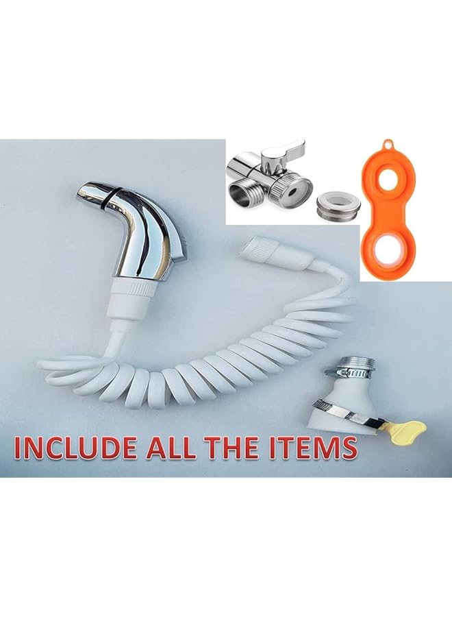 The Bros Portable Shattaf spryer - Portable travel bidet shattaf , Travel kit , shatafa travel , potable bidet sprayer, Portable and easy to install with push button Sprayer upto 2.5m , Muslim shattaf - Image 2