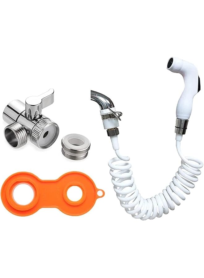 The Bros Portable Shattaf spryer - Portable travel bidet shattaf , Travel kit , shatafa travel , potable bidet sprayer, Portable and easy to install with push button Sprayer upto 2.5m , Muslim shattaf - Image 1