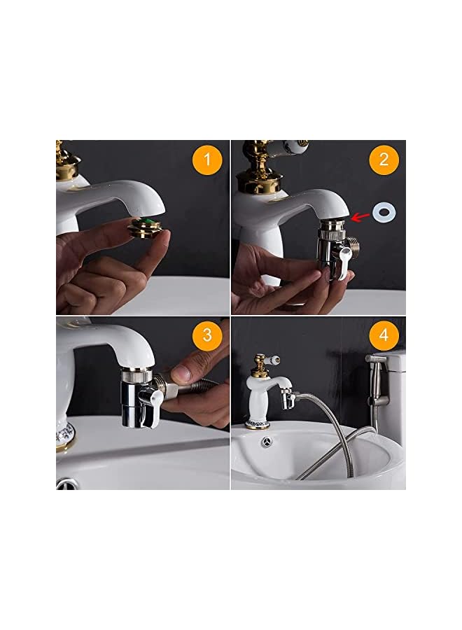 The Bros Portable Shattaf spryer - Portable travel bidet shattaf , Travel kit , shatafa travel , potable bidet sprayer, Portable and easy to install with push button Sprayer upto 2.5m , Muslim shattaf - Image 3