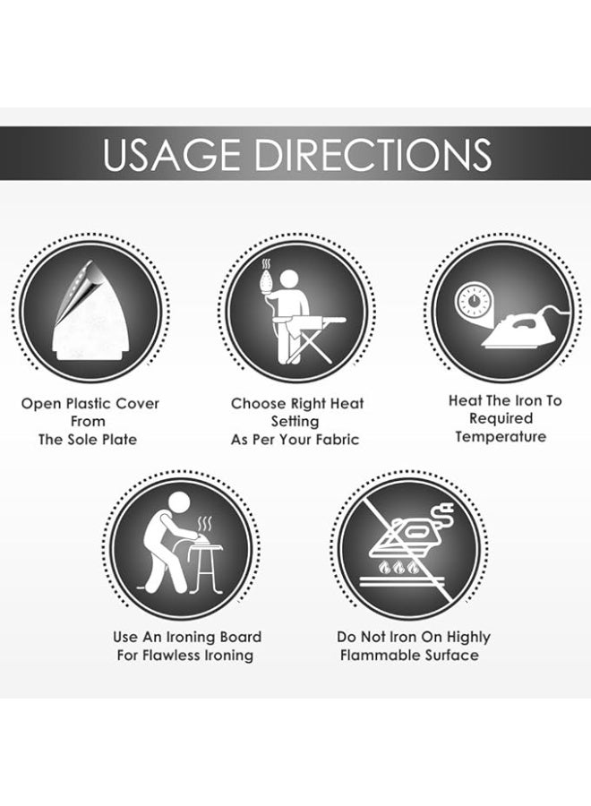 Usha EI 1602 1000-Watt Lightweight Dry Iron (multi-colour) - Image 3