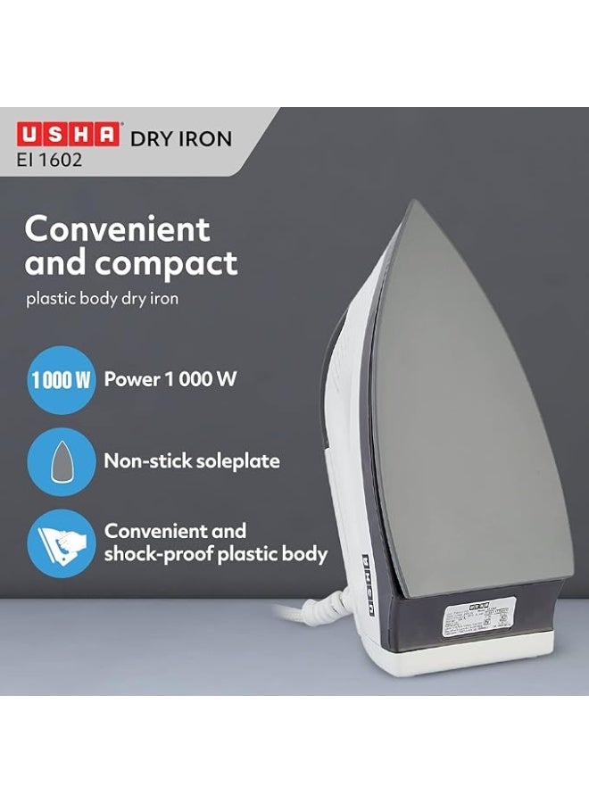 Usha EI 1602 1000-Watt Lightweight Dry Iron (multi-colour) - Image 2