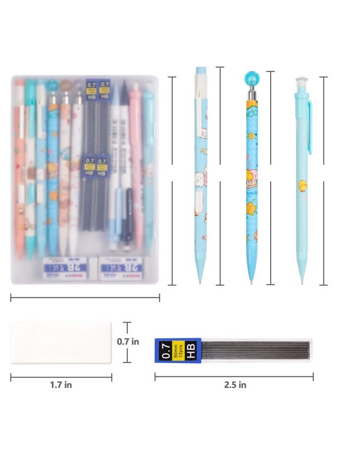Kolewo4ever 21Pcs Mechanical Pencil Set, 10 0.7Mm Black Pencils With 8 Refills, 2 Erasers, 1 Clear Plastic Box - Image 2