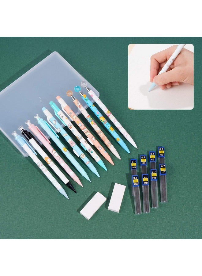 Kolewo4ever 21Pcs Mechanical Pencil Set, 10 0.7Mm Black Pencils With 8 Refills, 2 Erasers, 1 Clear Plastic Box - Image 5