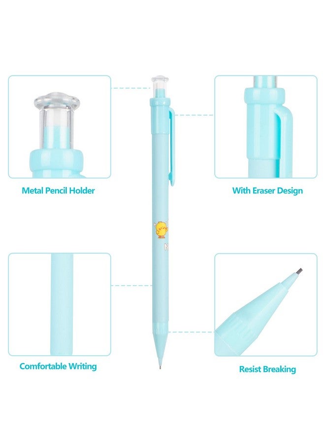 Kolewo4ever 21Pcs Mechanical Pencil Set, 10 0.7Mm Black Pencils With 8 Refills, 2 Erasers, 1 Clear Plastic Box - Image 3