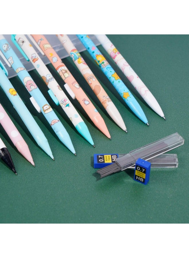Kolewo4ever 21Pcs Mechanical Pencil Set, 10 0.7Mm Black Pencils With 8 Refills, 2 Erasers, 1 Clear Plastic Box - Image 4
