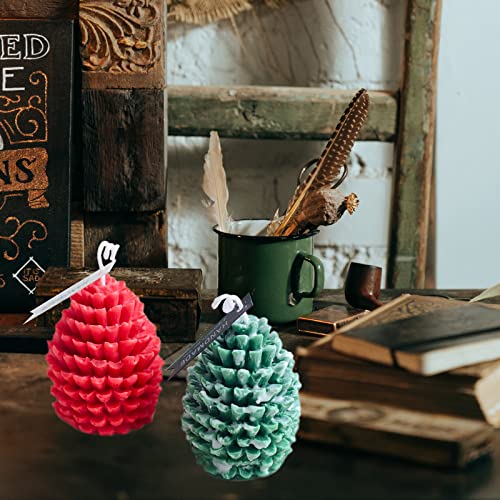 japleed 2Pcs 3D Pine Cone Candle Molds - Silicone Resin Candle & Soap Mold for Epoxy Resin Concrete DIY Gift Ornament & Autumn Table Decor - Image 2