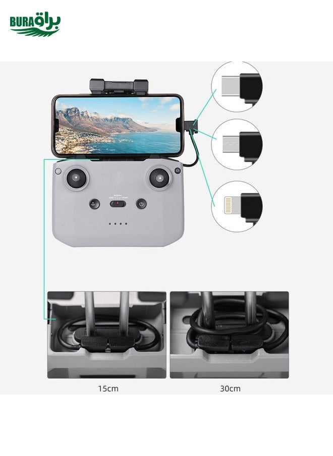 BURAQ - Sunnylife TY-X9304 Suitable For DJI Mavic Air 2S / DJI FPV Flight Glasses V2 / Mavic Mini2 / Osmo Pocket 2 Mobile Phone Tablet Cable 30cm Type-C to Type-C Cable - Image 1