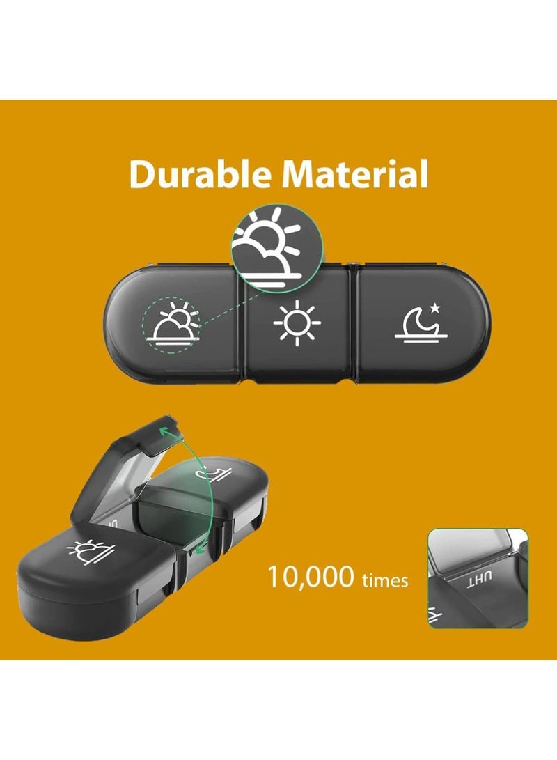 Captaintech Portable Pill Organizer 3 Times in Day for 1 Week - Light-Proof for Travel, Daily Use, Portable Pill Box - Case for Multi Vitamins, Pills, Medicine, Fish Oils, Supplements (Black) - Image 5