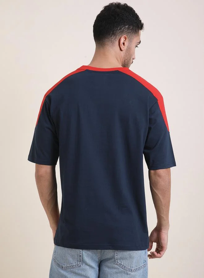 Difference of Opinion Men Oversized Crew Neck Printed T-Shirt