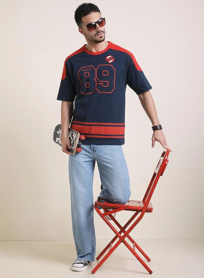 Difference of Opinion Men Oversized Crew Neck Printed T-Shirt