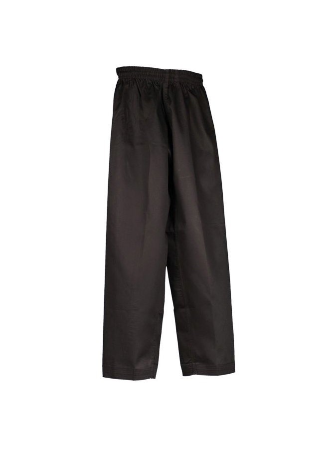 7.5 Oz Poly/Cotton Student Elastic Waist Martial Arts Karate Pants - (Black, Red, Blue & White) (Black, 8)