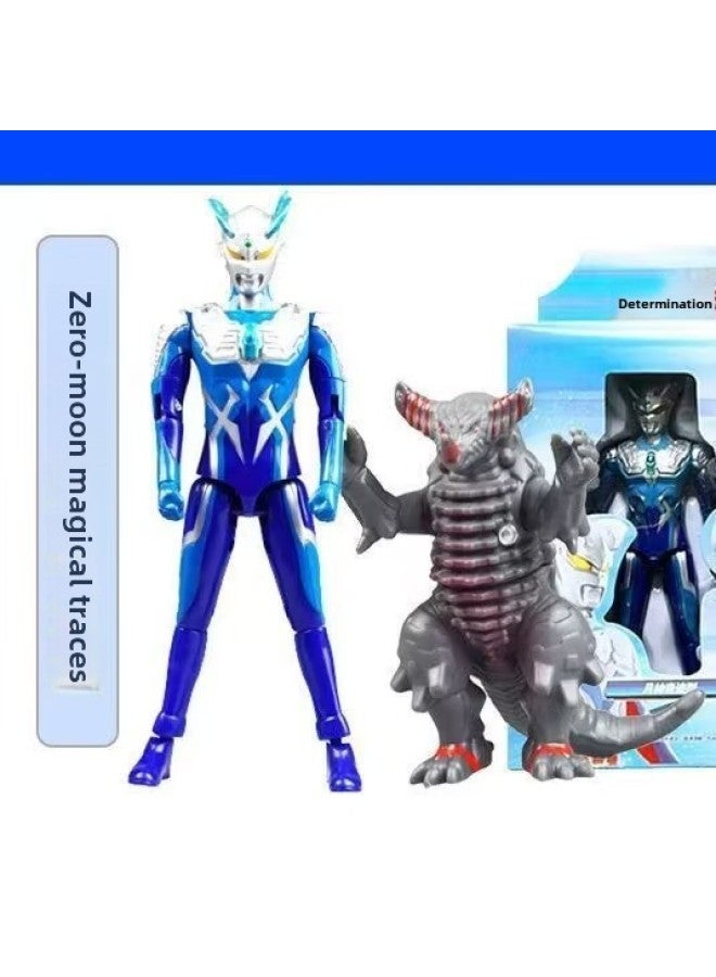 Ultraman Hand-made Spot Gold Cero Beria Geed Tiga Doll Model Stand Kidsren's Toys-Color:God Of The Moon + Mechanical Gobora - Image 1