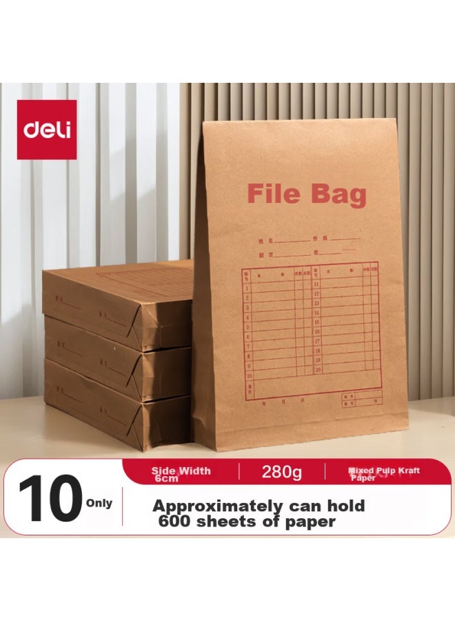 ديلي Deli 10 Pack 280g مجلدات ورق كرافت، عرض 6 سم للإيصالات، العطاءات، العقود، والمستندات 64104 - Image 1