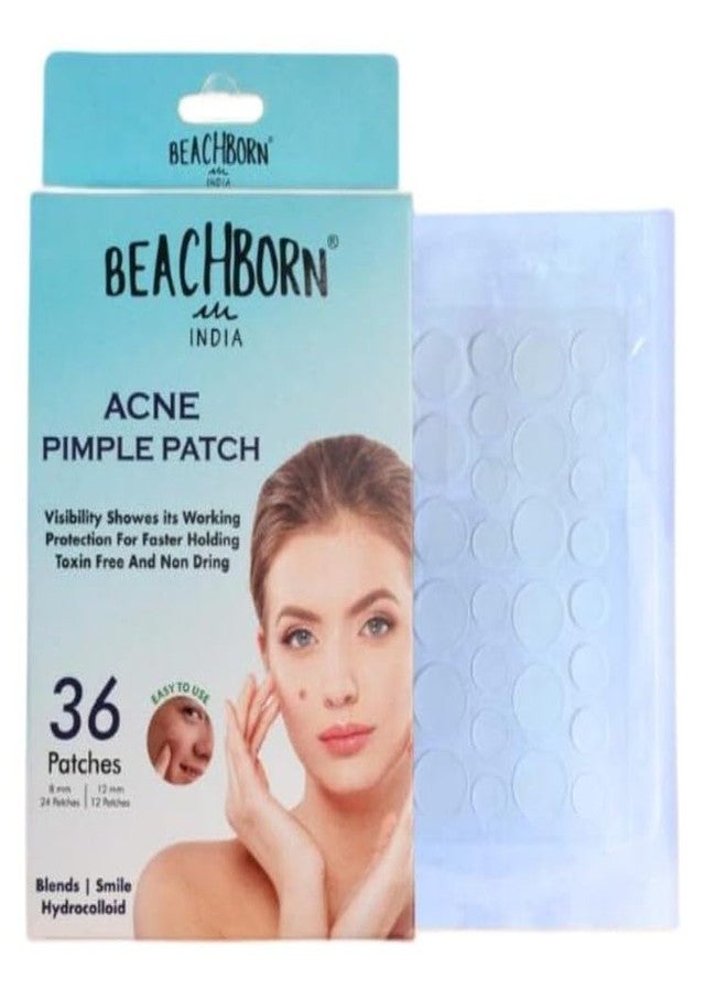 BEACHBORN Good Bye to Pimples | Pimple Patch for Face | AcnePatch For Teen's Hydrocolloid Fast Breakout Healing, Invisible Spot cover, 36Patches (24Patch 8mm +12Patch 12mm) - Image 1