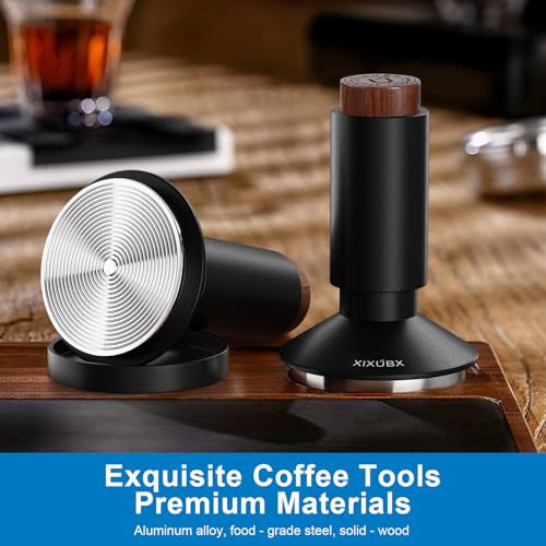 XIXUBX 2-in-1 Espresso Tamper & Magnetic WDT Tool, 51mm Spring Loaded Tamper with Corrugated Base & Cover, Anodized Aluminum Handle, Fits XIXUBX and Other 51mm Portafilter Espresso Machines - Image 2